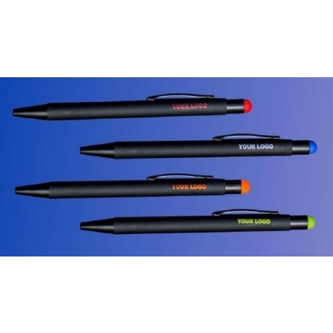 Metal pen with colour engrave