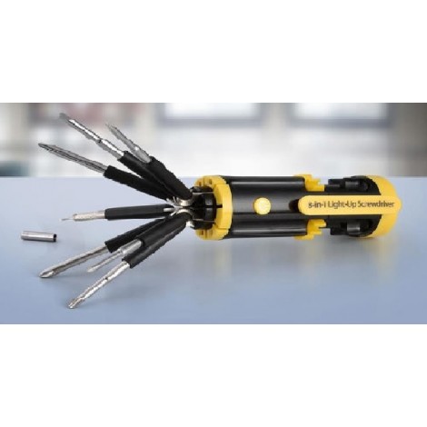 8 in 1 folding toolkit with torch