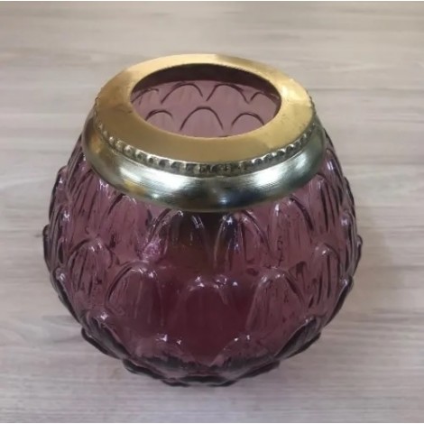 Purple lotus petal tea-light holder