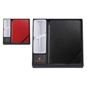 Cross Calais Satin Chrome BP pen + Medium journal set