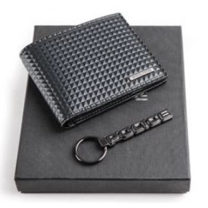 Police Pyramid Slim Wallet + Key chain set