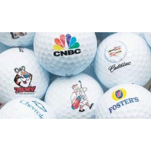 Logo branded golf balls sleeve with 3 golf balls
