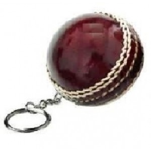 Mini cricket ball key chain