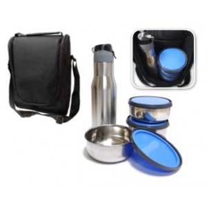 Promotional lunch bag with 3 containers 1 sipper