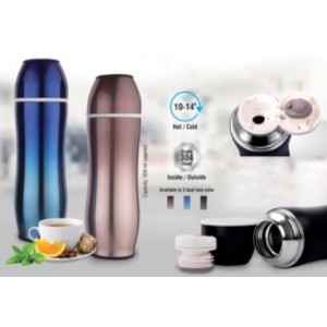 Curvy 2 tone vacuum flask