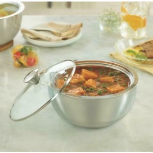 Borosil Curry server with glass lid