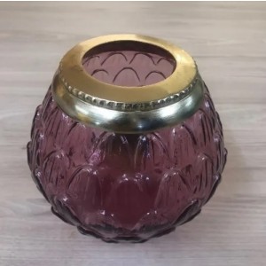 Purple lotus petal tea-light holder
