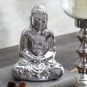 Small silver seated buddha figurine