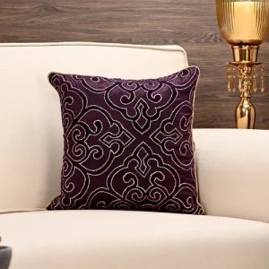 Purple applique cushion cover